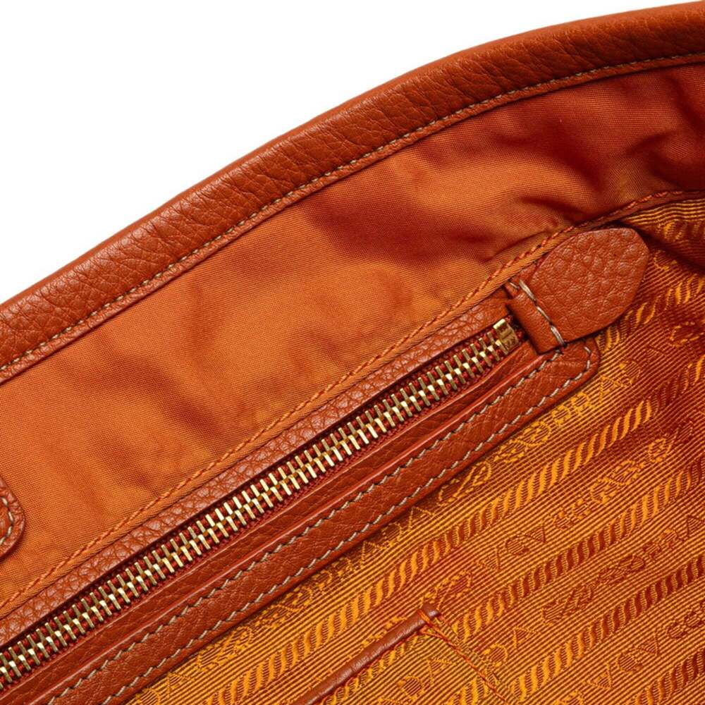 PRADA Orange Leather Shoulder Bag - Picture 6 of 9